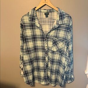 Rue21 Blue and White Checkered Shirt